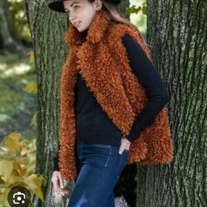 INC International Concepts Copper Faux Fur Vest